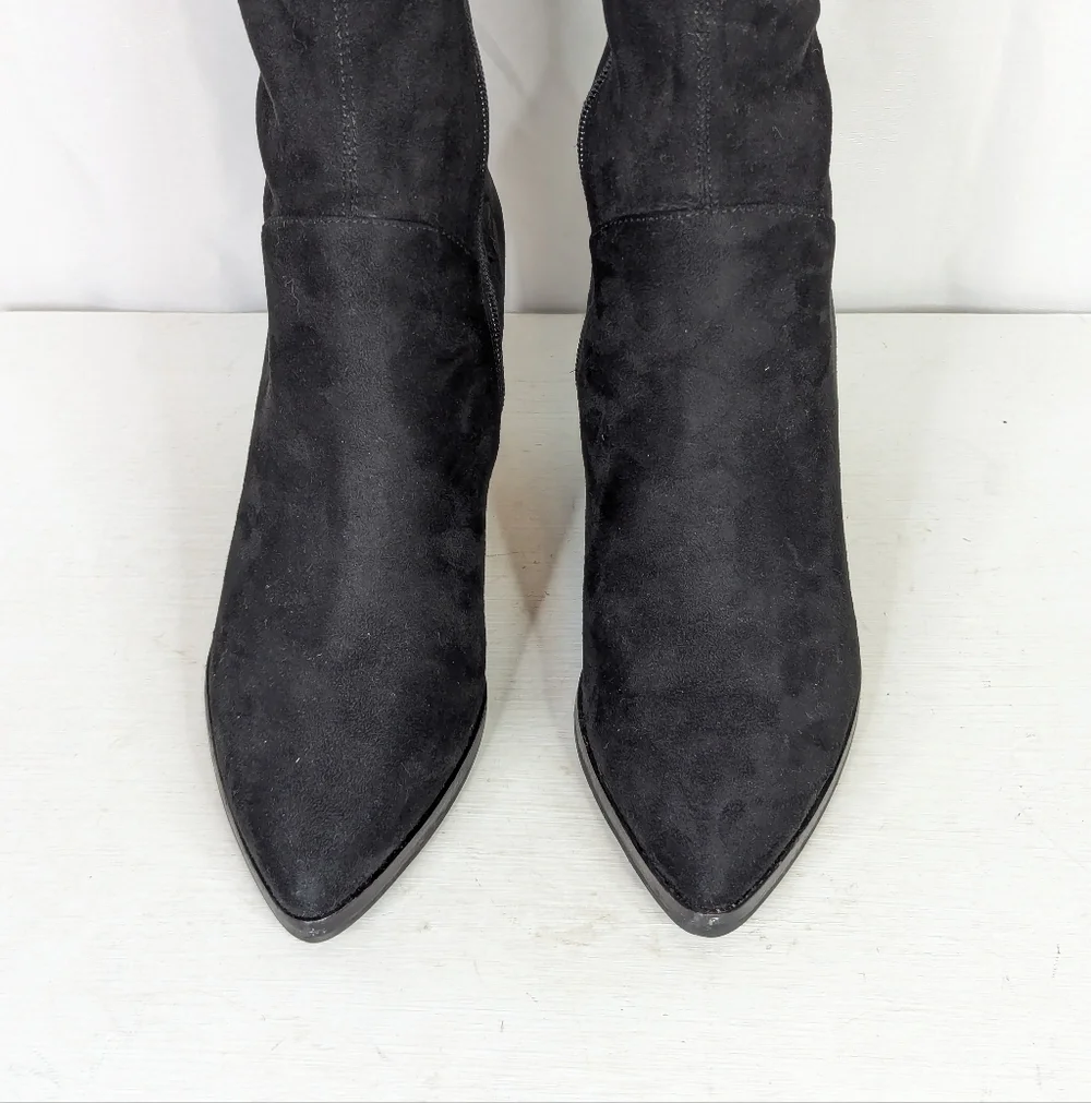 Marc Fisher Alinda Over The Knee Black Pointed Boots Size 7.5